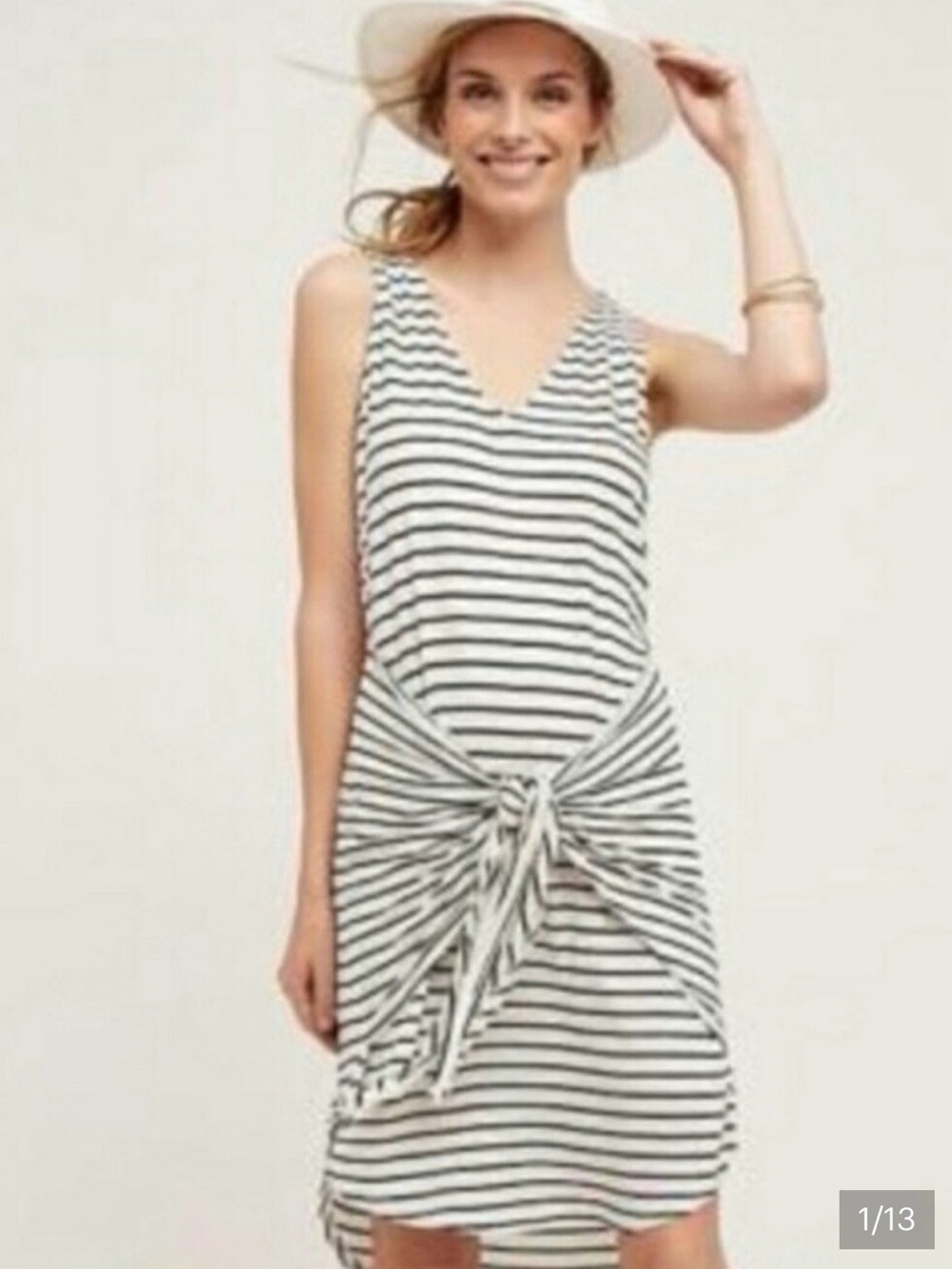 Anthropologie Dolan Left Coast Collection Striped Tie-Front Dress Size Medium